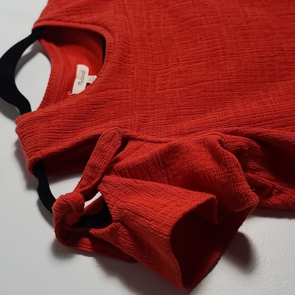MADEWELL Cold Shoulder Skylark Cotton Blend Red Swing Top Size XS - Picture 6 of 13
